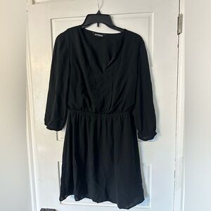 Express Elegant Black Long Sleeve Dress
